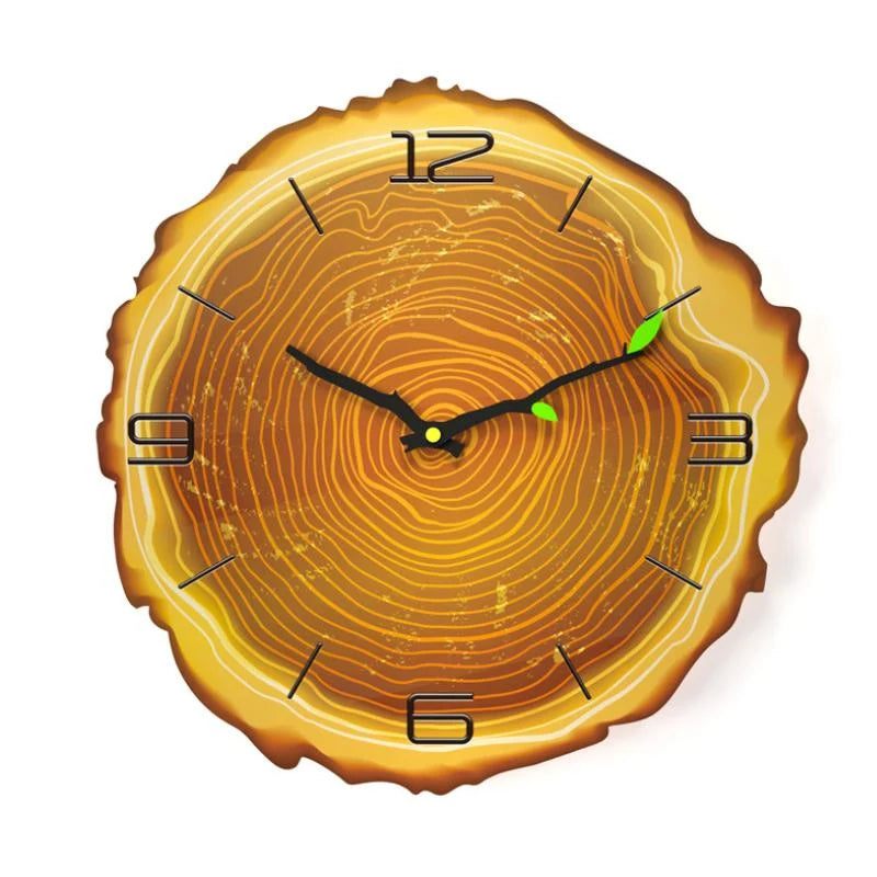 Wall Clock | Wooden Tree Ring Design & Silent Movement | 30 cm