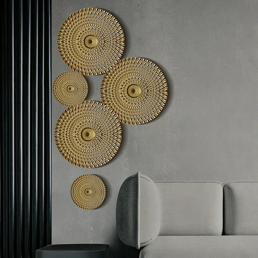 Wall Decor | Metal Round Design | Gold Finish