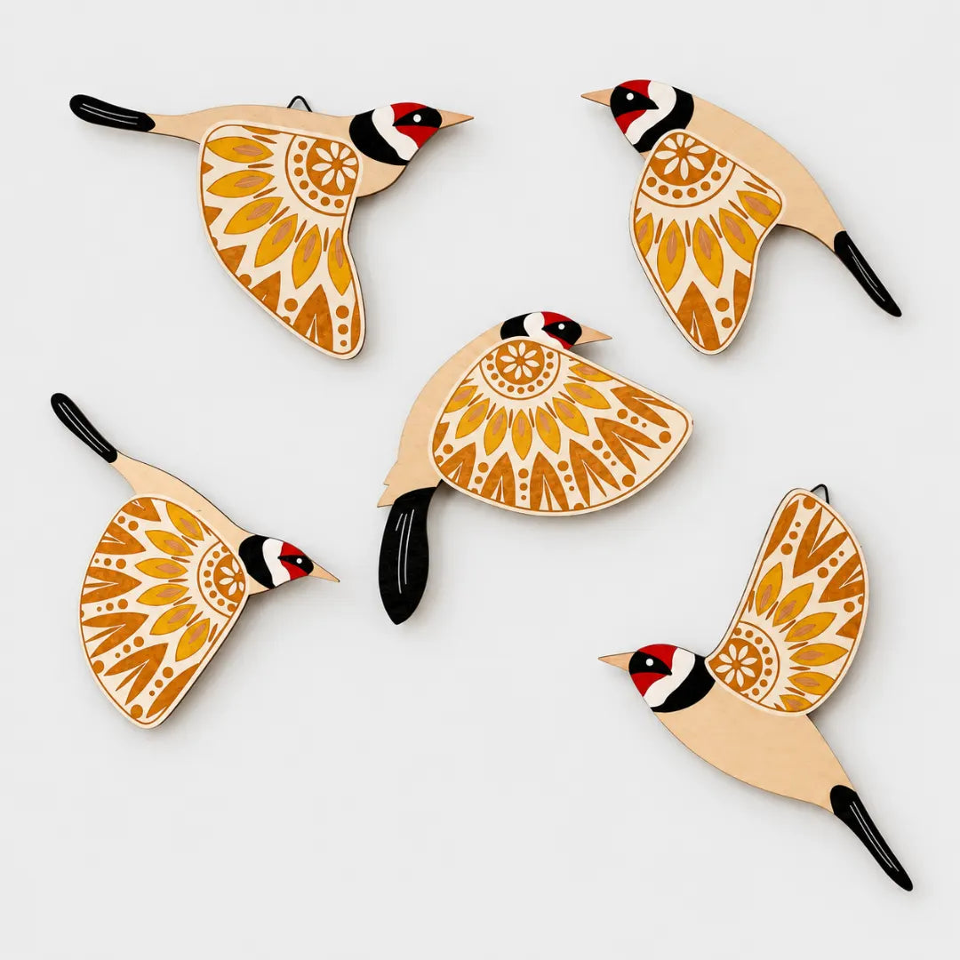 Wall Decor | Wooden Bird | 5-Piece Set
