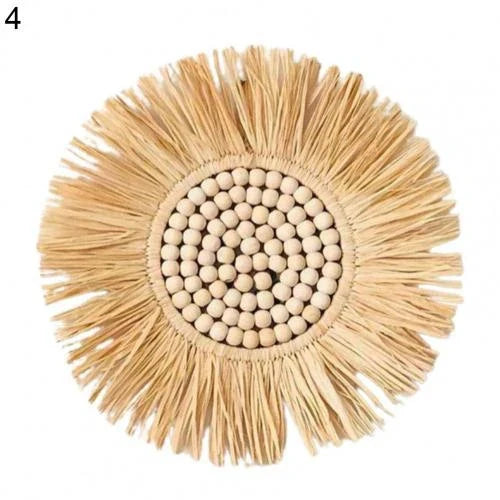 Wall Hanging | Handcrafted Boho Raffia & Bamboo Loop