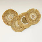 Wall Hanging | Handcrafted Boho Raffia & Bamboo Loop