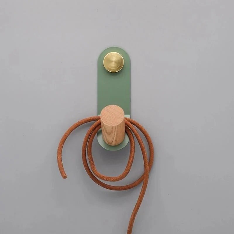 Wall Hook | Sturdy Iron & Oak Accent