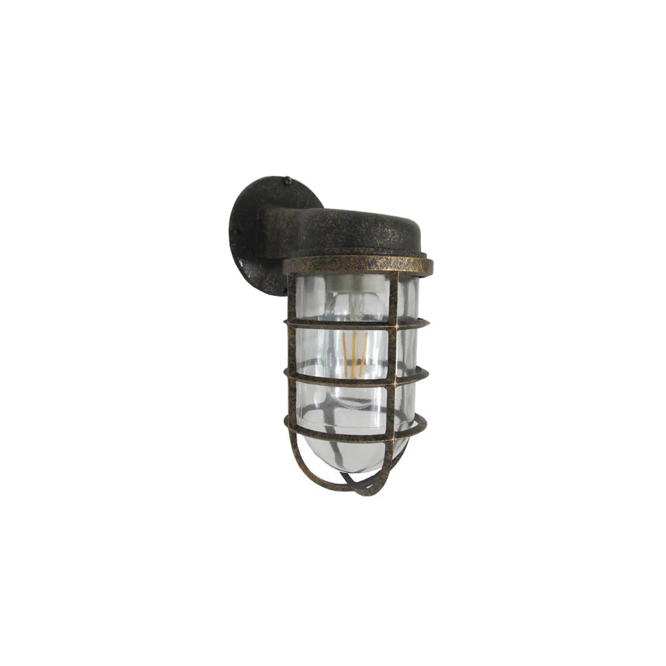 Wall Lamp | Aluminum & Clear Glass | Damp-Rated