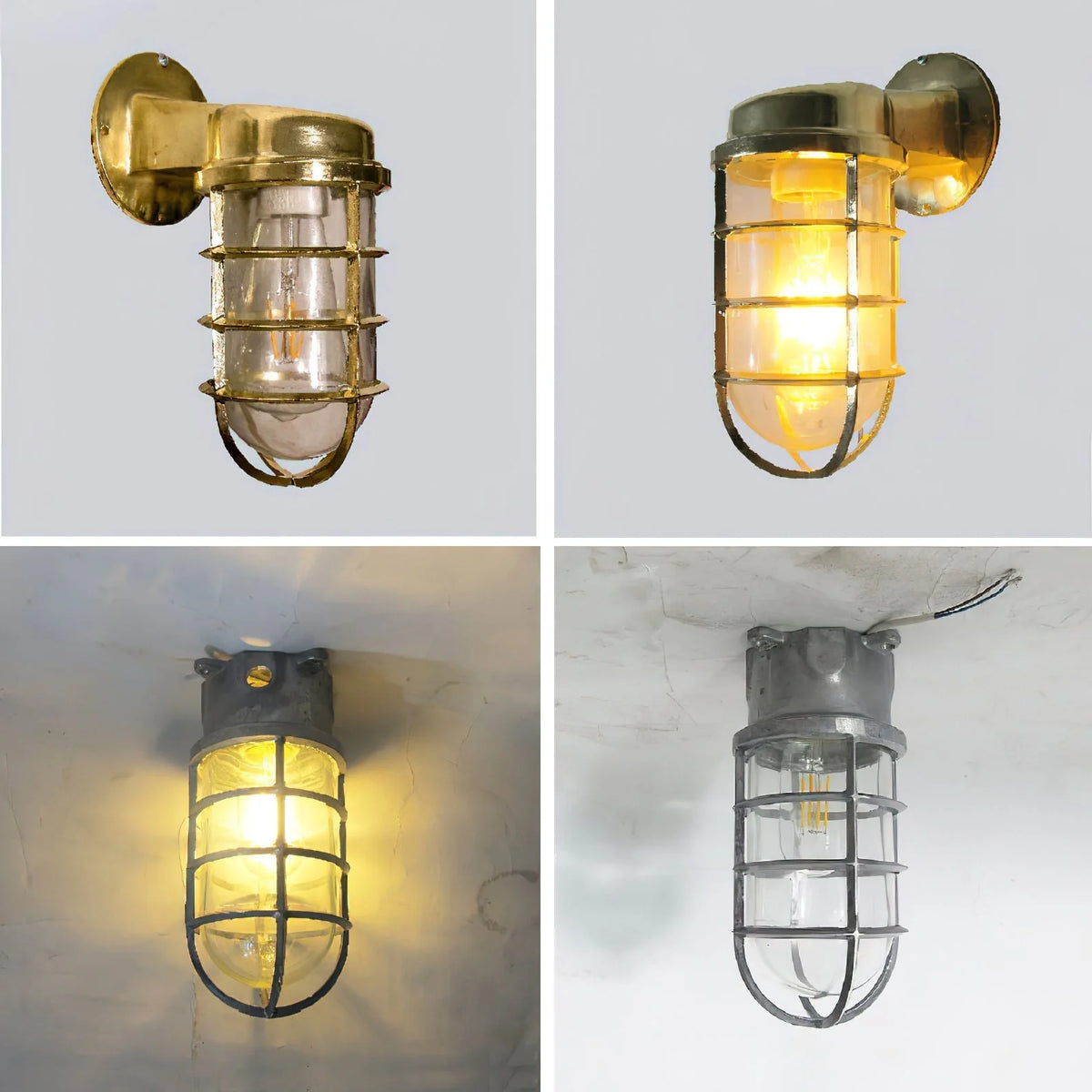 Wall Lamp | Aluminum & Clear Glass | Damp-Rated