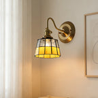 Wall Lamp | Art Deco Stained Glass & Copper Frame | E26/E27 Bulb Included
