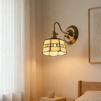 Wall Lamp | Art Deco Stained Glass & Copper Frame | E26/E27 Bulb Included