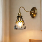 Wall Lamp | Art Deco Stained Glass & Copper Frame | E26/E27 Bulb Included