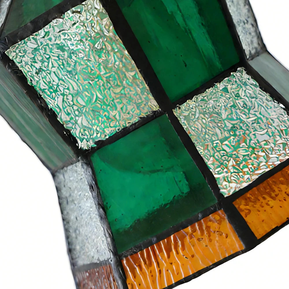 Wall Lamp | Art Deco Stained Glass & Copper Frame | E26/E27 Bulb Included