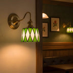 Wall Lamp | Art Deco Stained Glass & Copper Frame | E26/E27 Bulb Included