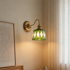 Wall Lamp | Art Deco Stained Glass & Copper Frame | E26/E27 Bulb Included