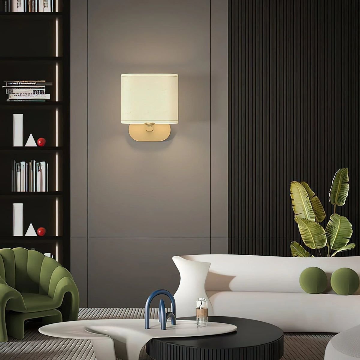 Wall Lamp | Brass Body & Linen Shade