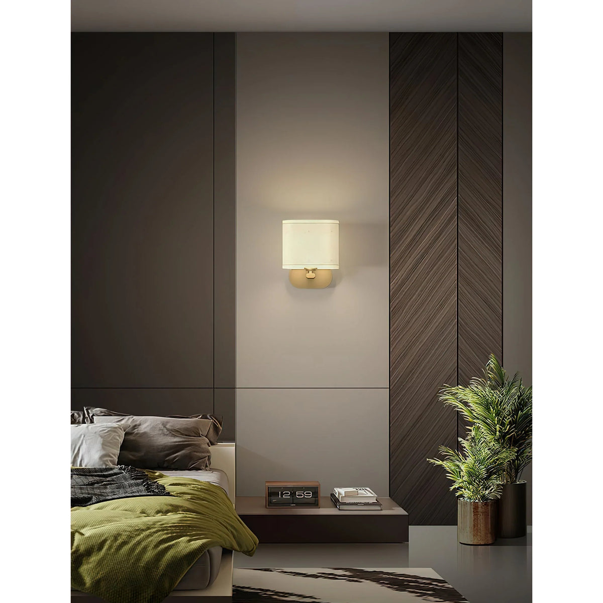 Wall Lamp | Brass Body & Linen Shade