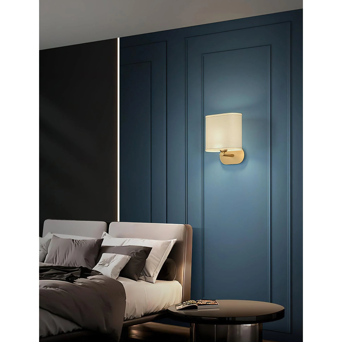 Wall Lamp | Brass Body & Linen Shade