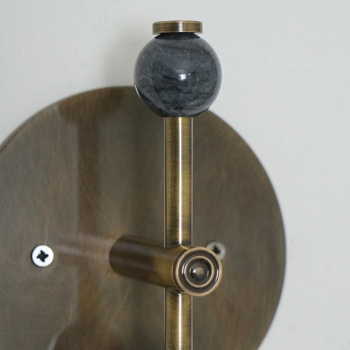 Wall Lamp | Brass Body & Marble Accent | 48 cm Height