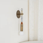 Wall Lamp | Brass Body & Marble Accent | 48 cm Height