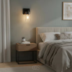 Wall Lamp | Clear Glass Shade & Matte Black Metal | E27 Fitting