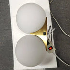 Wall Lamp | Gold-Plated & Glass Globes | 180° Rotatable Arm