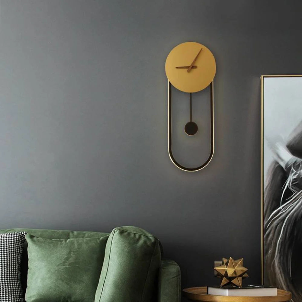 Wall Lamp | Hardwired LED Light & Battery Clock