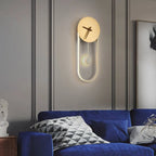 Wall Lamp | Hardwired LED Light & Battery Clock