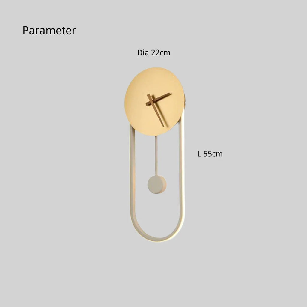 Wall Lamp | Hardwired LED Light & Battery Clock