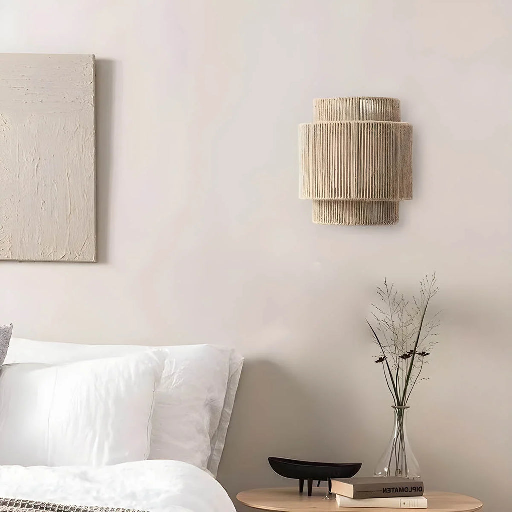 Wall Lamp | Natural Rope & Warm LED Glow | E27 Bulb Included