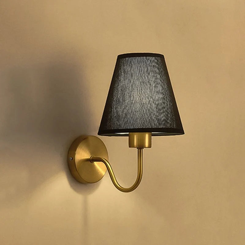 Wall Lamp | Nordic Fabric Shade & Galvanized Metal | Hardwired
