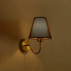 Wall Lamp | Nordic Fabric Shade & Galvanized Metal | Hardwired