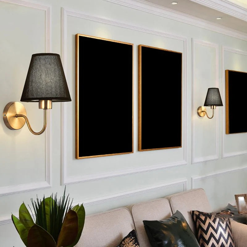 Wall Lamp | Nordic Fabric Shade & Galvanized Metal | Hardwired