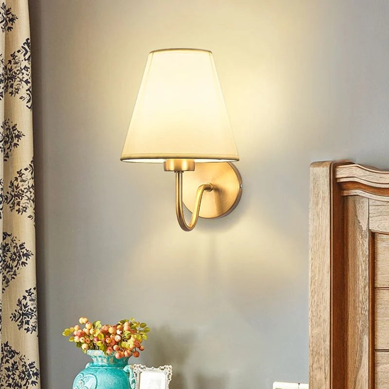 Wall Lamp | Nordic Fabric Shade & Galvanized Metal | Hardwired