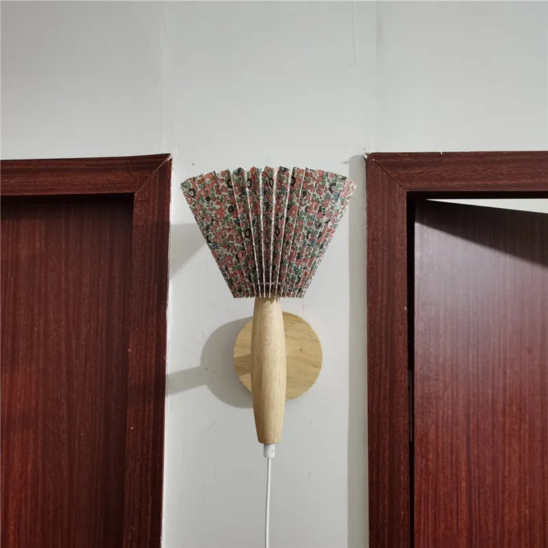 Wall Lamp | Nordic Pleated Fabric Shade | LED Included