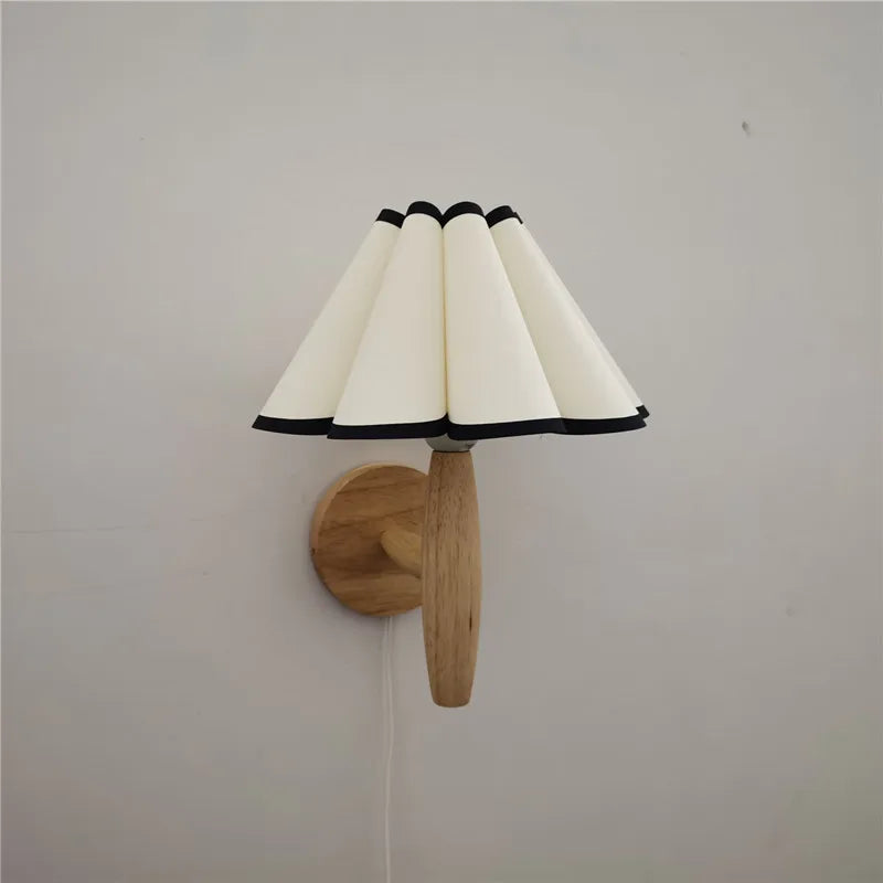 Wall Lamp | Nordic Pleated Fabric Shade | LED Included