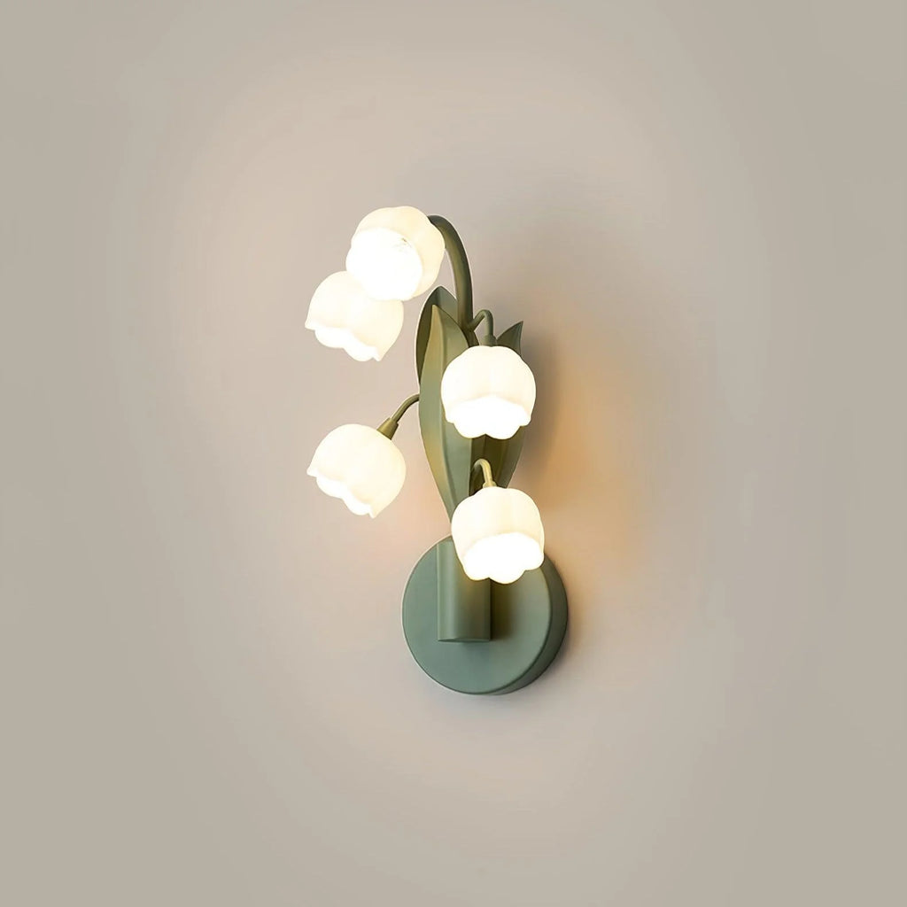 Wall Lamp | Orchid Floral Design & Metal Frame | Hardwired