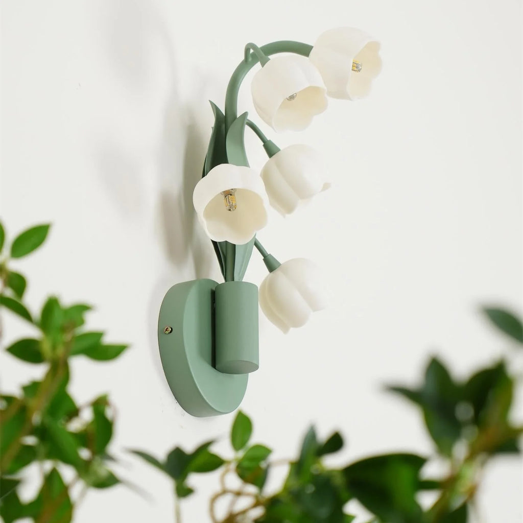 Wall Lamp | Orchid Floral Design & Metal Frame | Hardwired