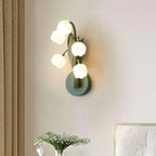 Wall Lamp | Orchid Floral Design & Metal Frame | Hardwired