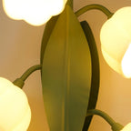 Wall Lamp | Orchid Floral Design & Metal Frame | Hardwired