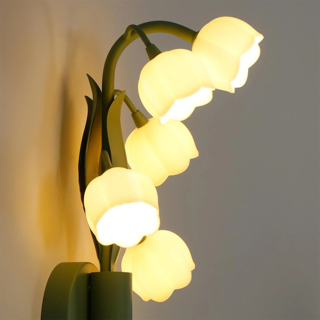Wall Lamp | Orchid Floral Design & Metal Frame | Hardwired