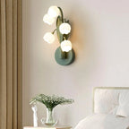 Wall Lamp | Orchid Floral Design & Metal Frame | Hardwired