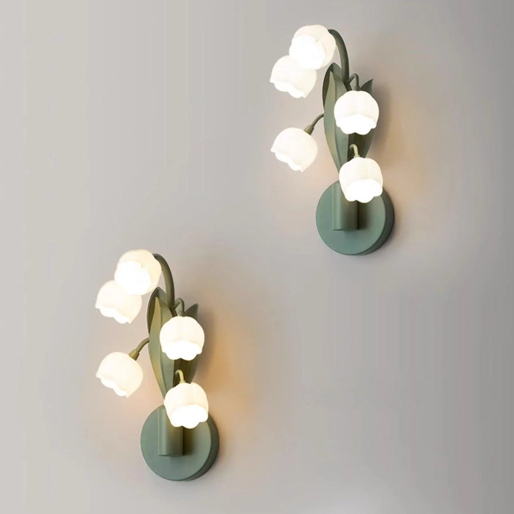 Wall Lamp | Orchid Floral Design & Metal Frame | Hardwired