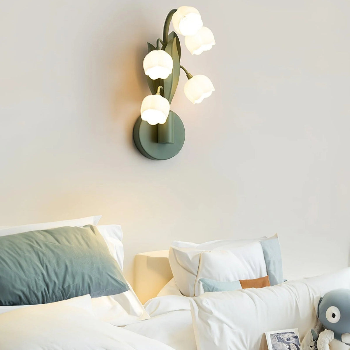 Wall Lamp | Orchid Floral Design & Metal Frame | Hardwired