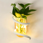 Wall Lamp | Solid Wood, Glass Vase & Integrated LED | Weather-Resistant