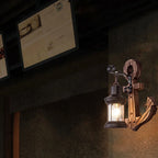 Wall Lamp | Vintage Anchor Lantern & Pine Wood