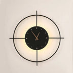 Wall Lamp | Warm LED & Built-In Clock | Metal & Acrylic