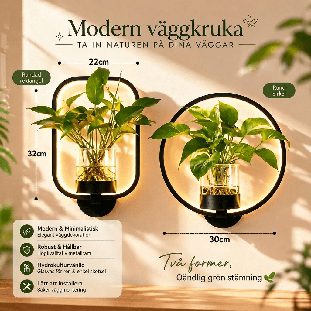 Wall Lamp | Warm White LED & Glass Vase