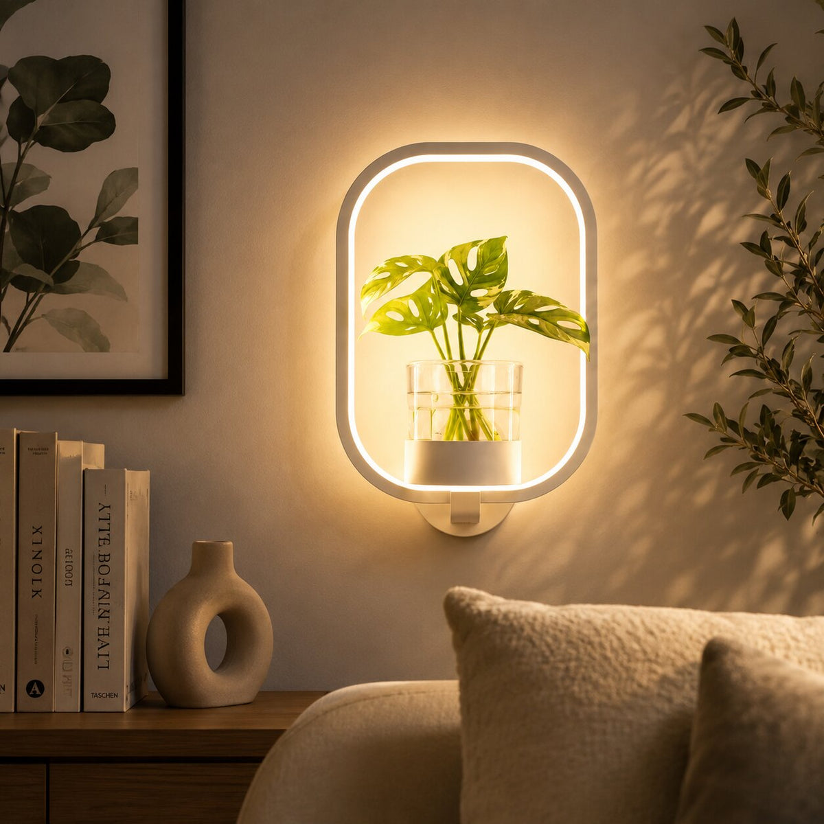 Wall Lamp | Warm White LED & Glass Vase