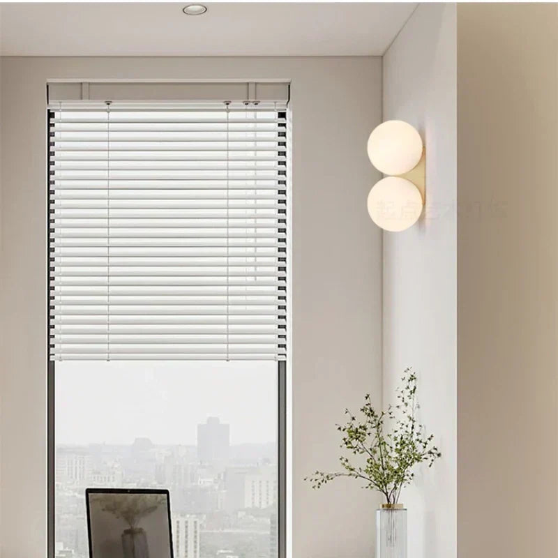 Wall Light | Gold-Plated & Dual Glass Shades