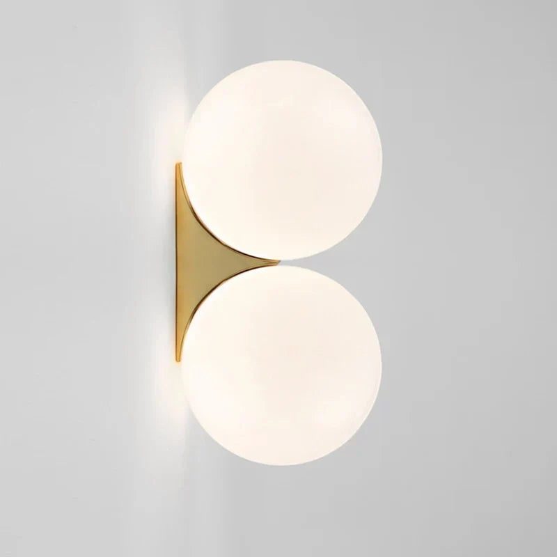Wall Light | Gold-Plated & Dual Glass Shades