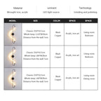 Wall Light | Integrated Warm White LED Iron & Acrylic | Matte Black