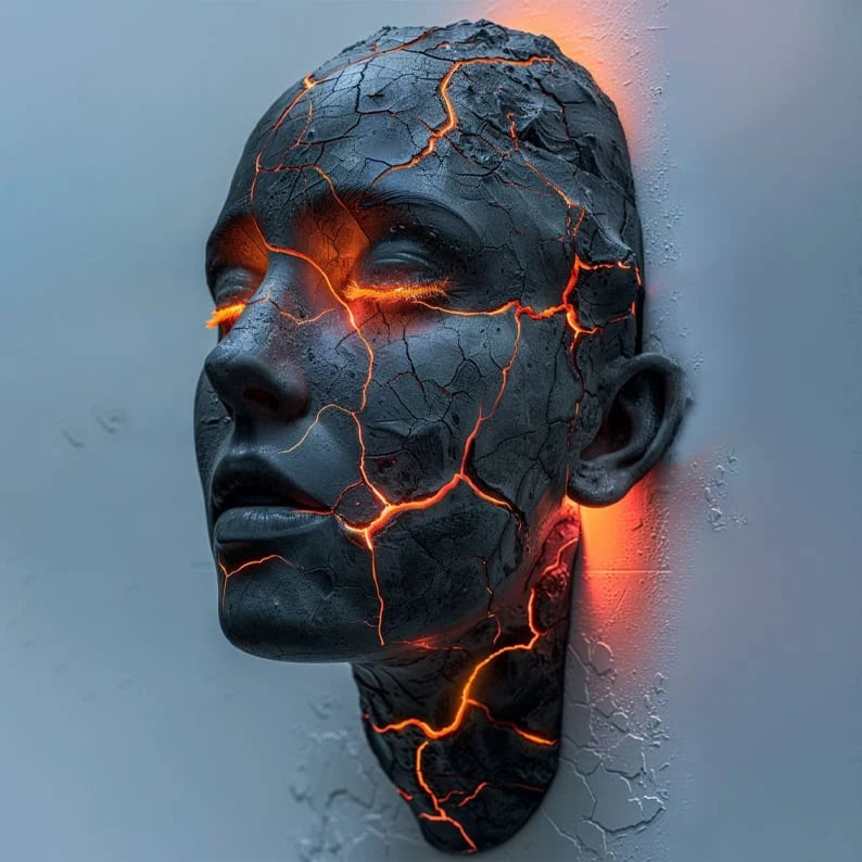 Wall Light | Lava Crack Effect & Glowing Eyes | 20 cm