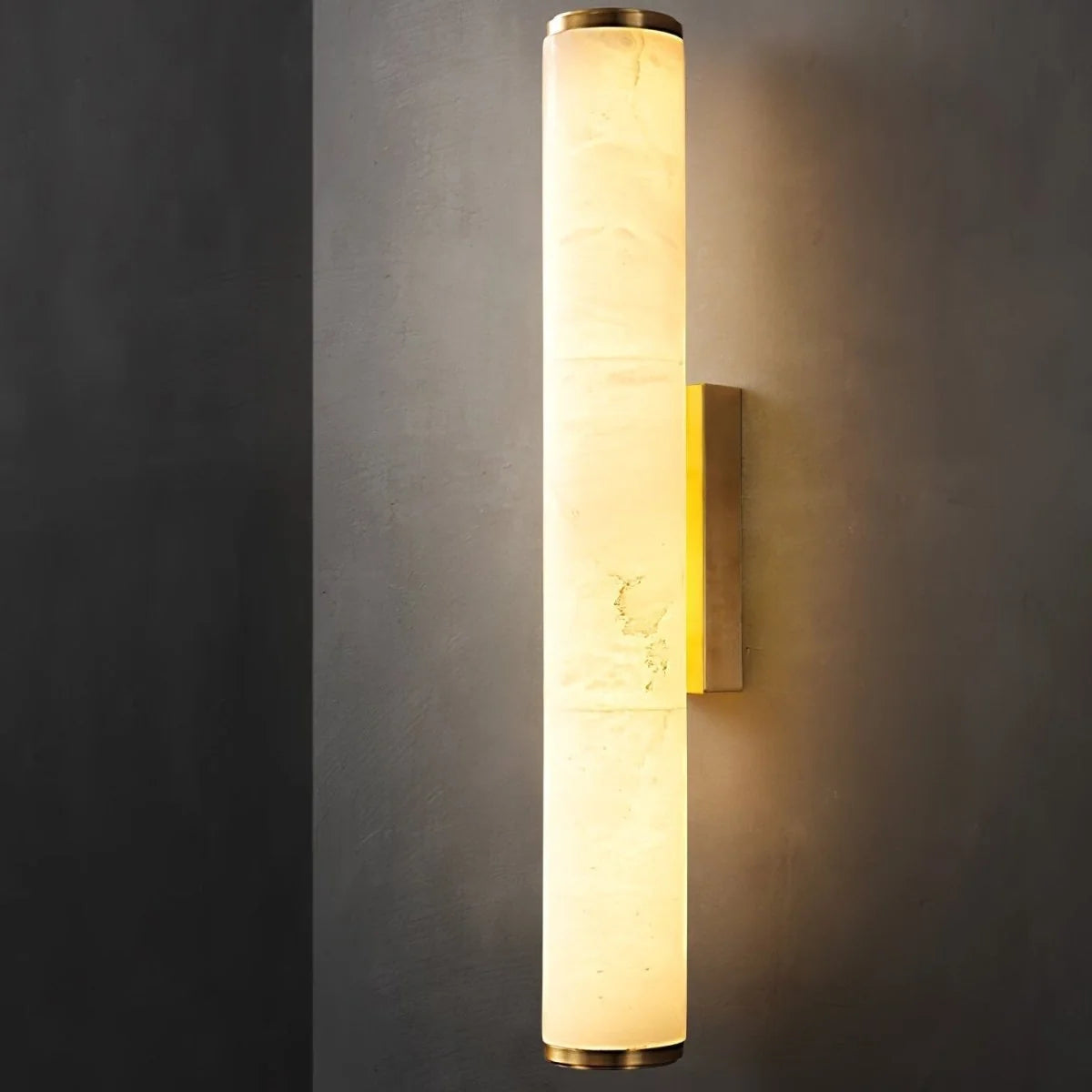 Wall Light | Marble-Effect & Copper Trim | Warm White LED