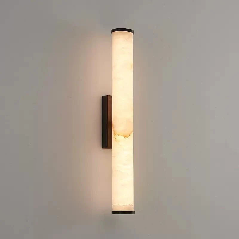 Wall Light | Marble-Effect & Copper Trim | Warm White LED